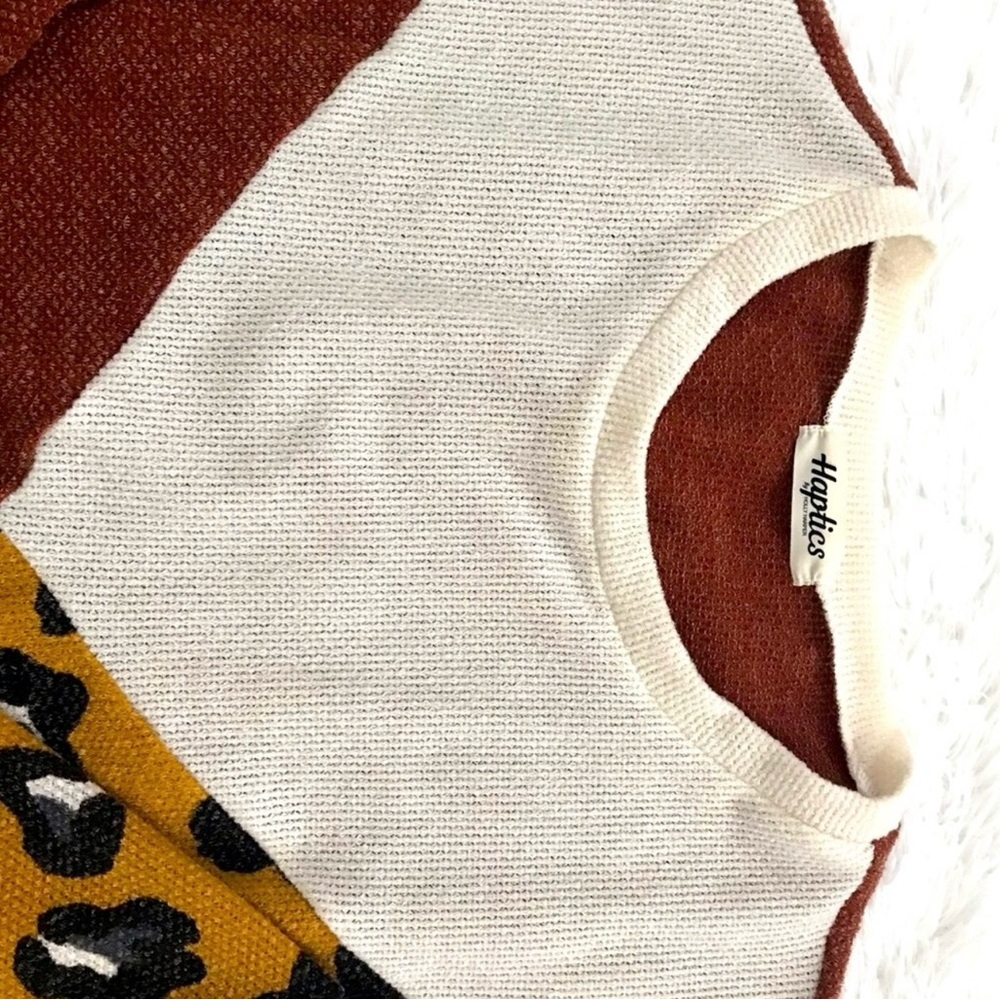 Leopard Print Color Block Sweater - image 7
